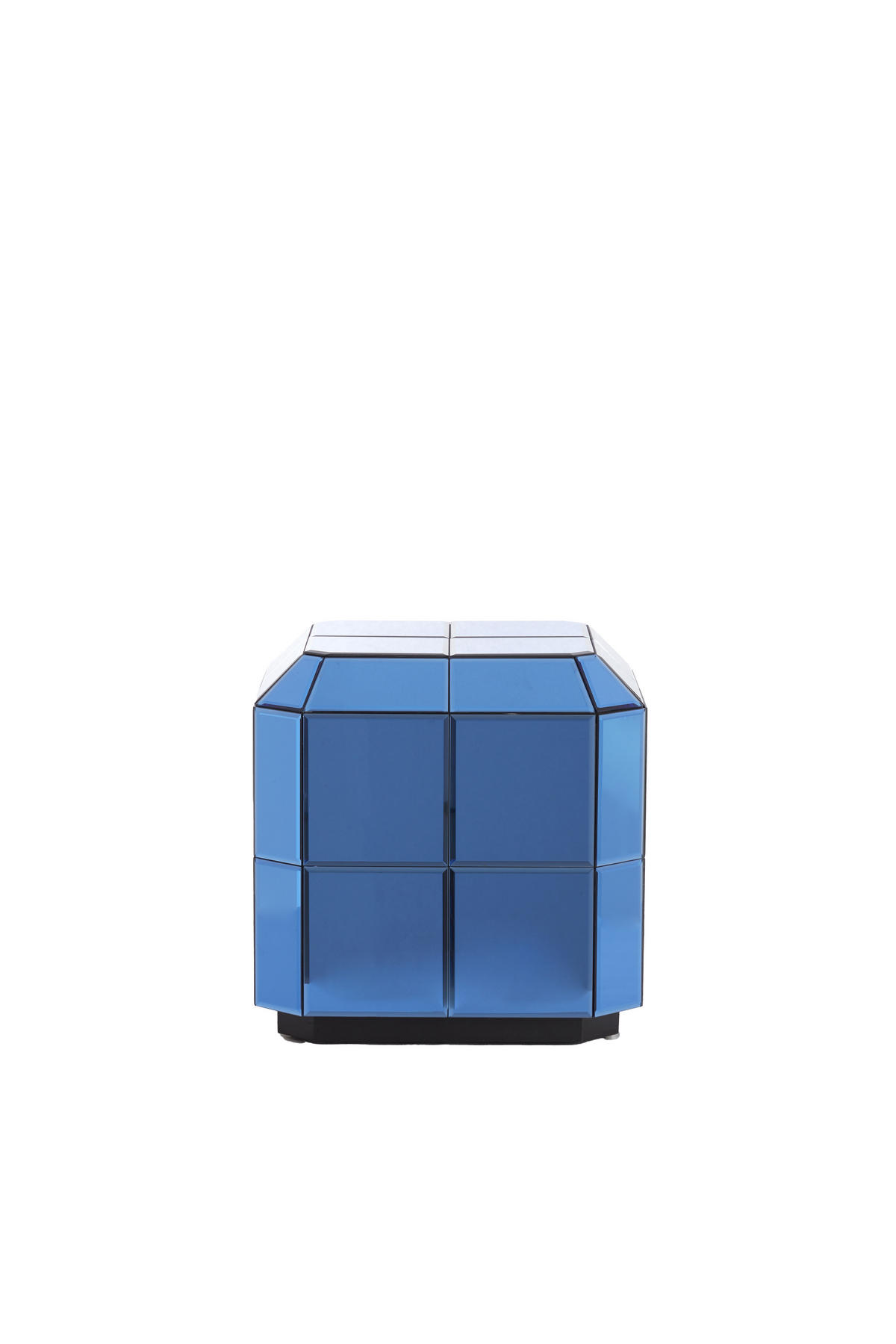 BLUMENSÄULE Luciano Blau 40/40/40 cm - Blau, Glas (40/40/40cm) - Light & Living