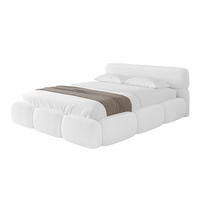 POLSTERBETT mit Bettkasten und Lattenrost, Boxbett ohne Matratze - ELVA-v1 200x200 Weiß - Weiß, Holzwerkstoff/Textil (200/200cm) - ALTDECOR