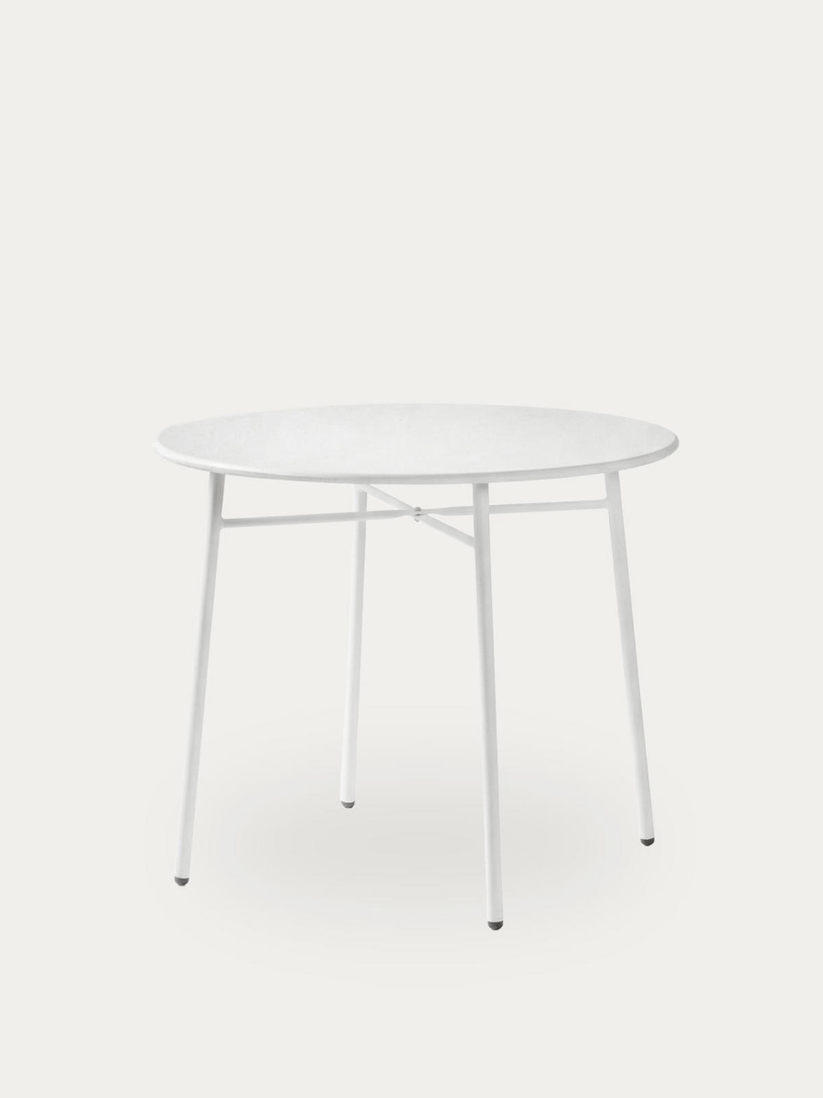 GARTENTISCH Loise Weiß 89 cm x 74 cm - Weiß, Metall (89/89/74cm) - Kenay Home