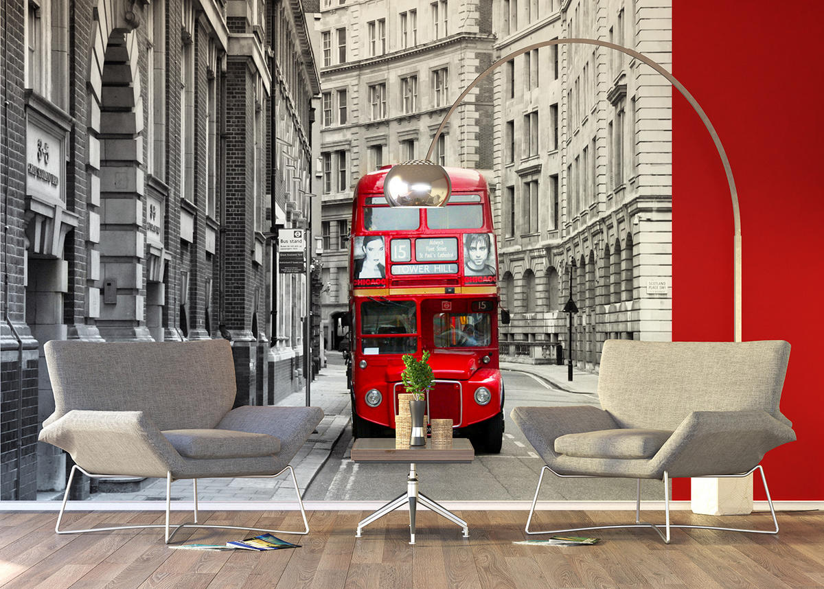 FOTOTAPETE London 375 x 270 cm - Grau, Papier (375/270cm) - Sanders & Sanders