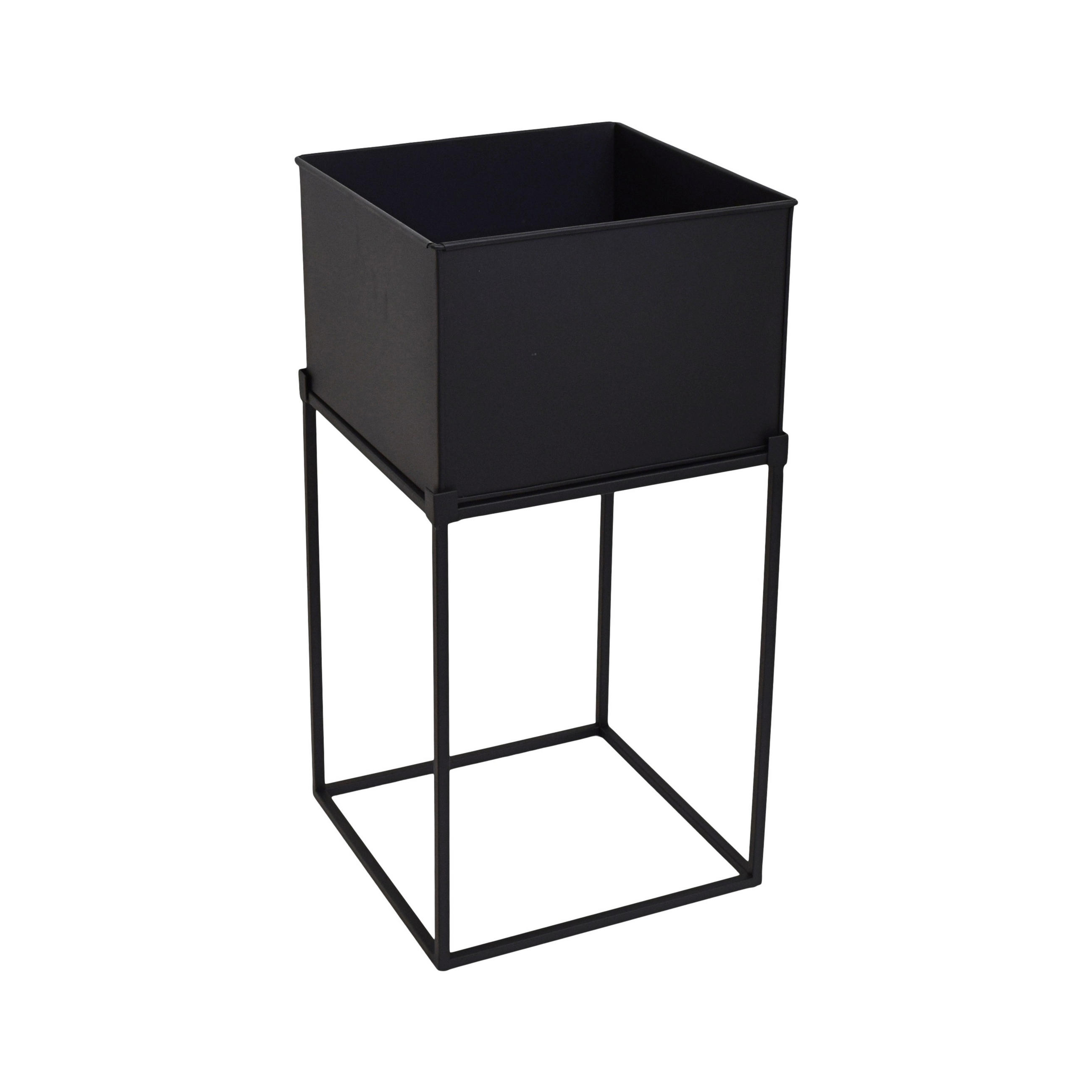 STEHENDER PFLANZKÜBEL Flora Schwarz - Schwarz, Metall (30/60/30cm) - LOFT42