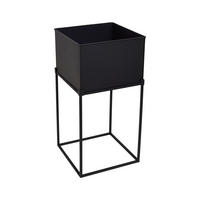 STEHENDER PFLANZKÜBEL Flora Schwarz - Schwarz, Metall (30/60/30cm) - LOFT42