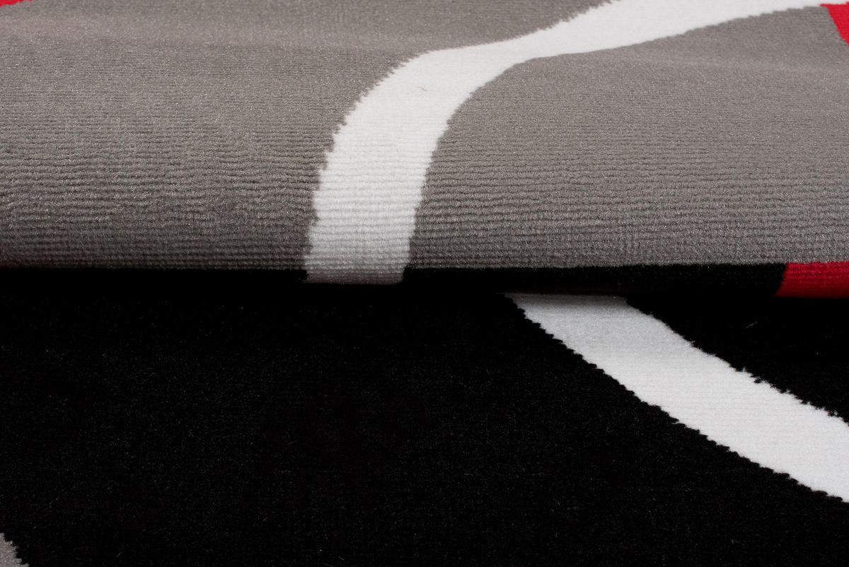 TEPPICH MAYA Rot Geometrisch Kreise Vierecke 160/230 cm - Rot, Textil (160/230cm) - Tapiso