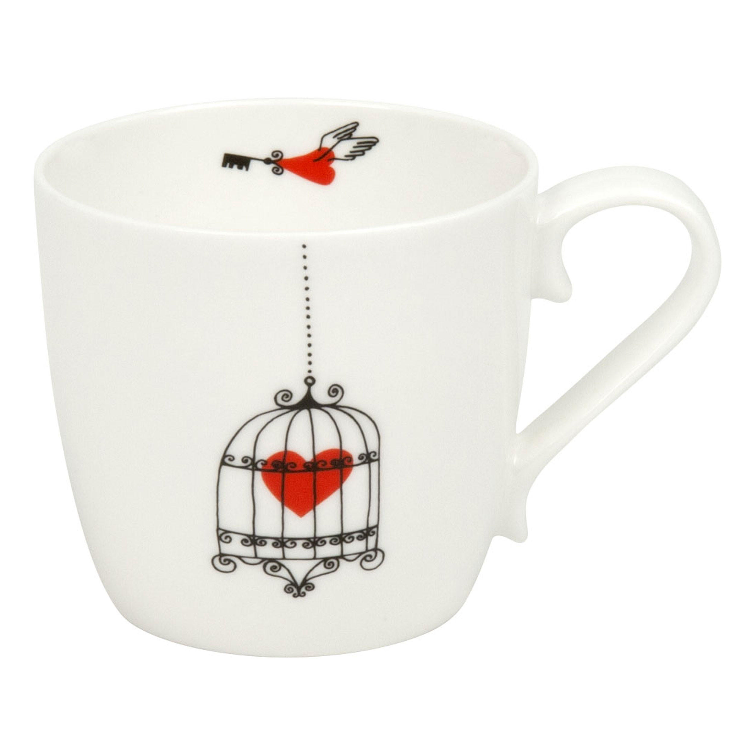 KAFFEEBECHER HEARTS Cage - Naturfarben, Keramik (0.42L) - Könitz