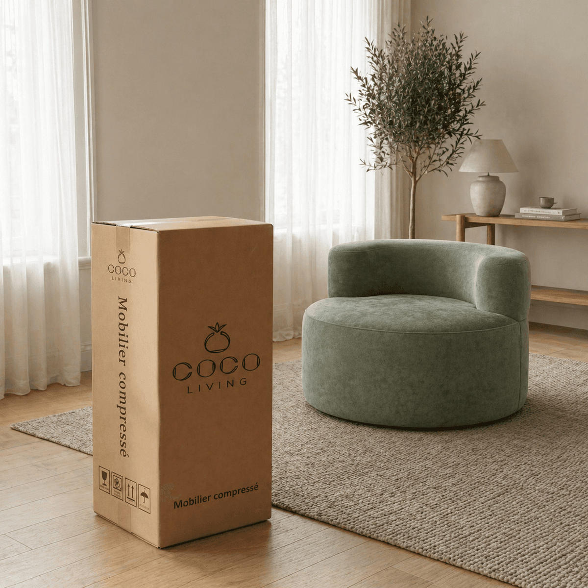WOHNZIMMERSESSEL Milo 1-Sitzer - Salbei - Salbeigrün, Textil (110/75/102cm) - COCO Living
