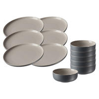 FRÜHSTÜCKSSET Jasper grau 12er Set - Grau, Keramik (1/1/1cm) - Ritzenhoff Breker