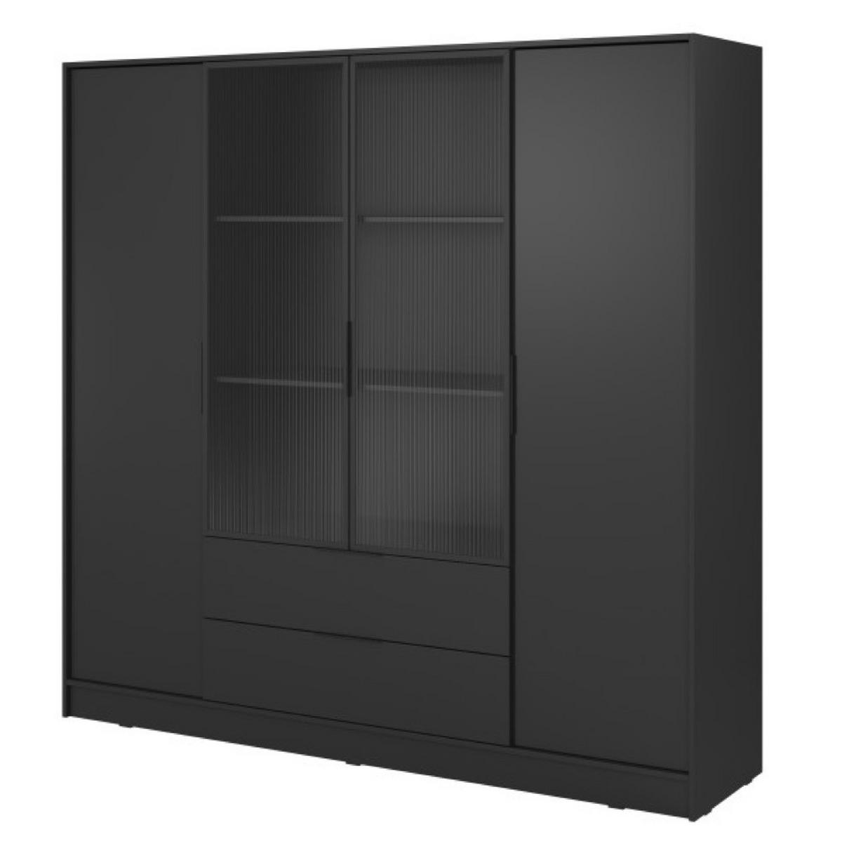 SCHRANK Schwarz ELLY Pojemna - Schwarz, Holzwerkstoff (206/200/51cm) - Sepro Meble