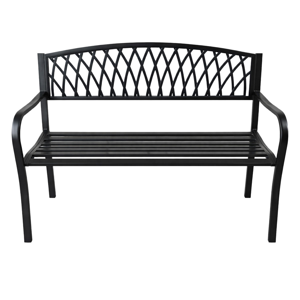 GARTENBANK ARCADIA Schwarz 127 x 86 x 62 cm - Schwarz, Metall (127/86/62cm) - Akord