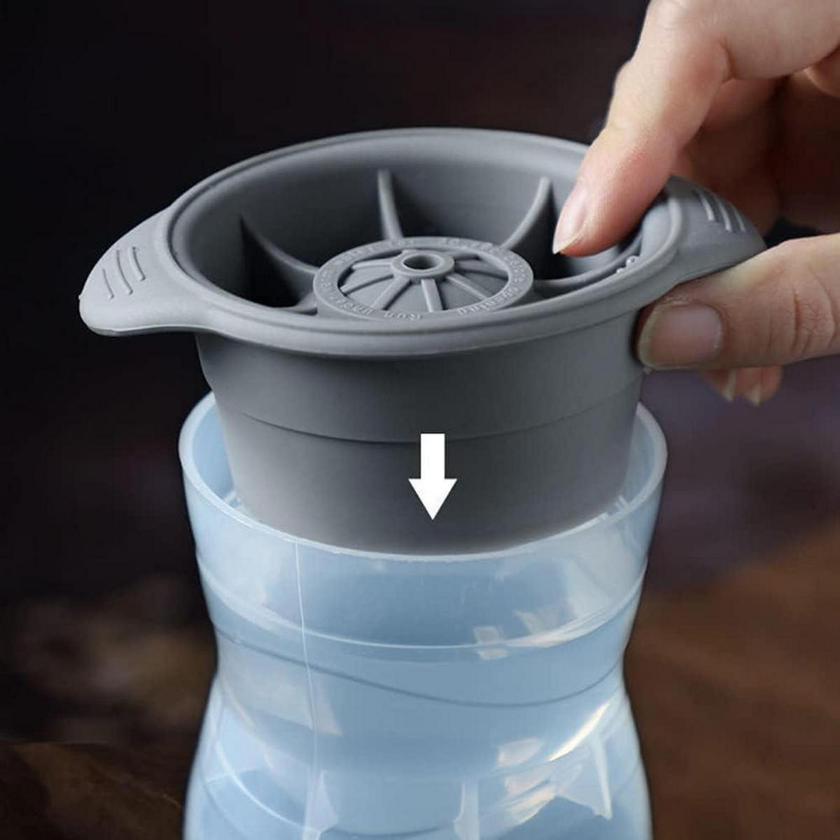 EISWÜRFELFORM 4-teiliges Set 6 cm - Grau, Kunststoff (15/10/21cm)