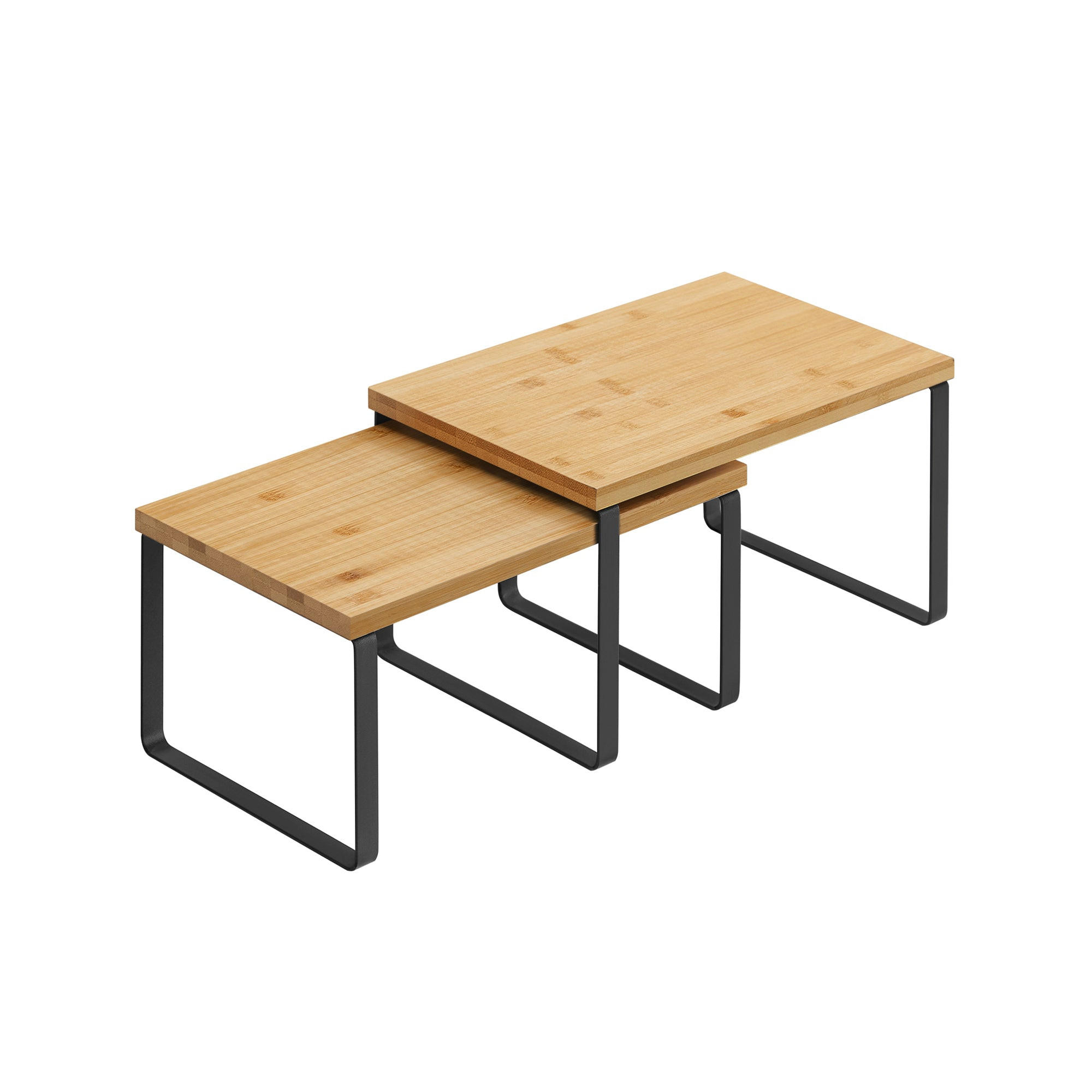 GEWÜRZREGAL OSAKA 2ER-SET - Schwarz, Naturmaterialien (13.6/33.5/18.5cm) - Hansiro