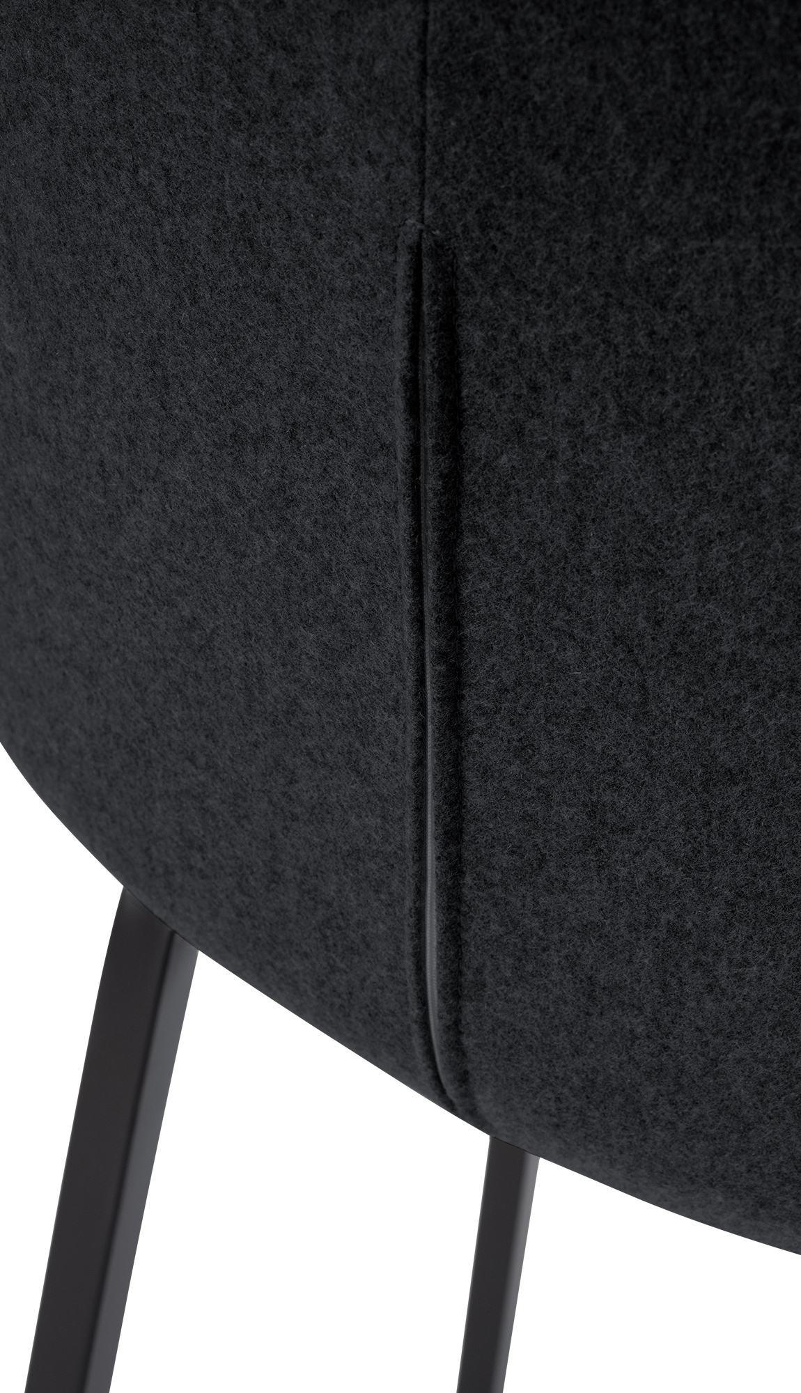 BARHOCKER Filz anthrazit - Anthrazit/Schwarz, Textil/Metall (58/108/56cm) - CLP