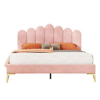 POLSTERBETT 140/200 cm Rosa mit verstellbarem Kopfteil ohne Matratze - Pink, Textil (140/200cm) - MIVRAY