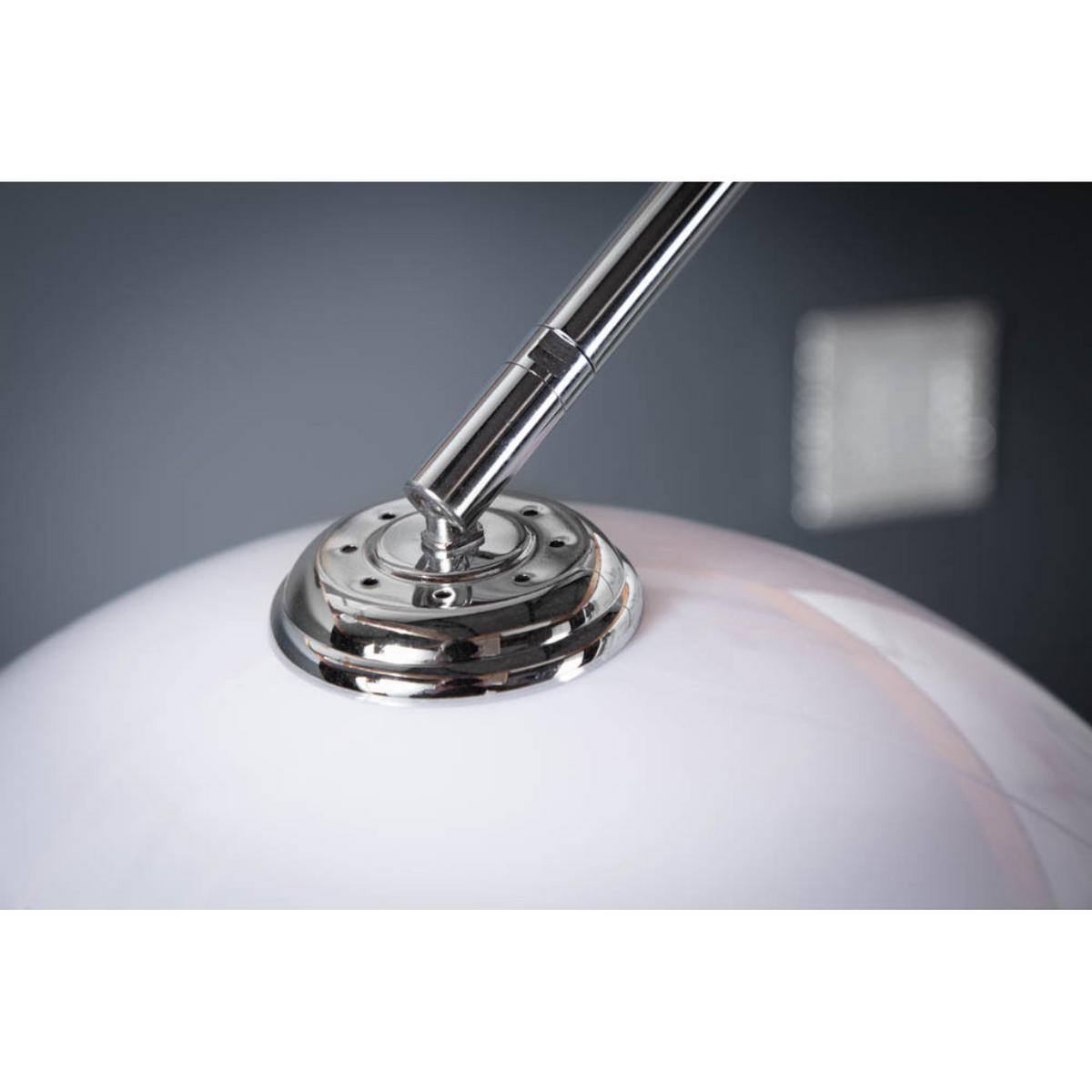 BOGENLAMPE LOUNGE DEAL Marmor Weiß 175-205 cm - Silberfarben/Weiß, Kunststoff/Stein (40/150/175cm) - riess-ambiente