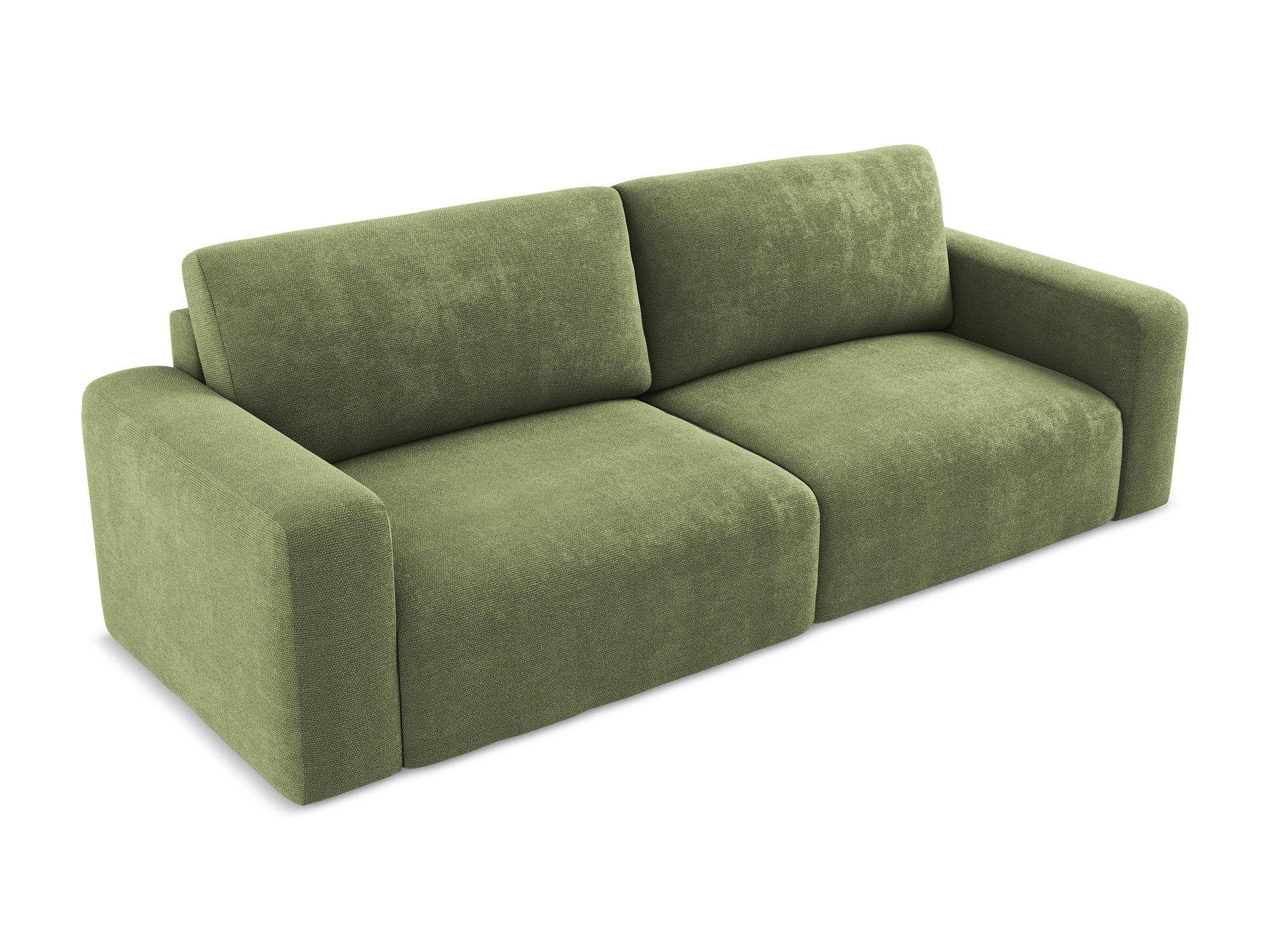 Thumbnail - Makamii 3-Sitzer, Grün, Textil, Füllung: Schaumstoff, 244x79x102 cm, Made in EU, Wohnzimmer, Sofas & Couches, Schlafsofa...
