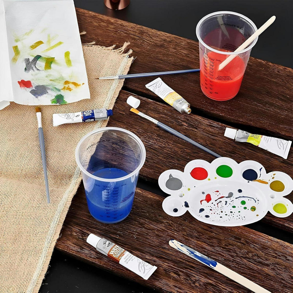 MESSBECHER Set 80 Stück 240 ml mit Skala - Transparent, Kunststoff (0.24L)