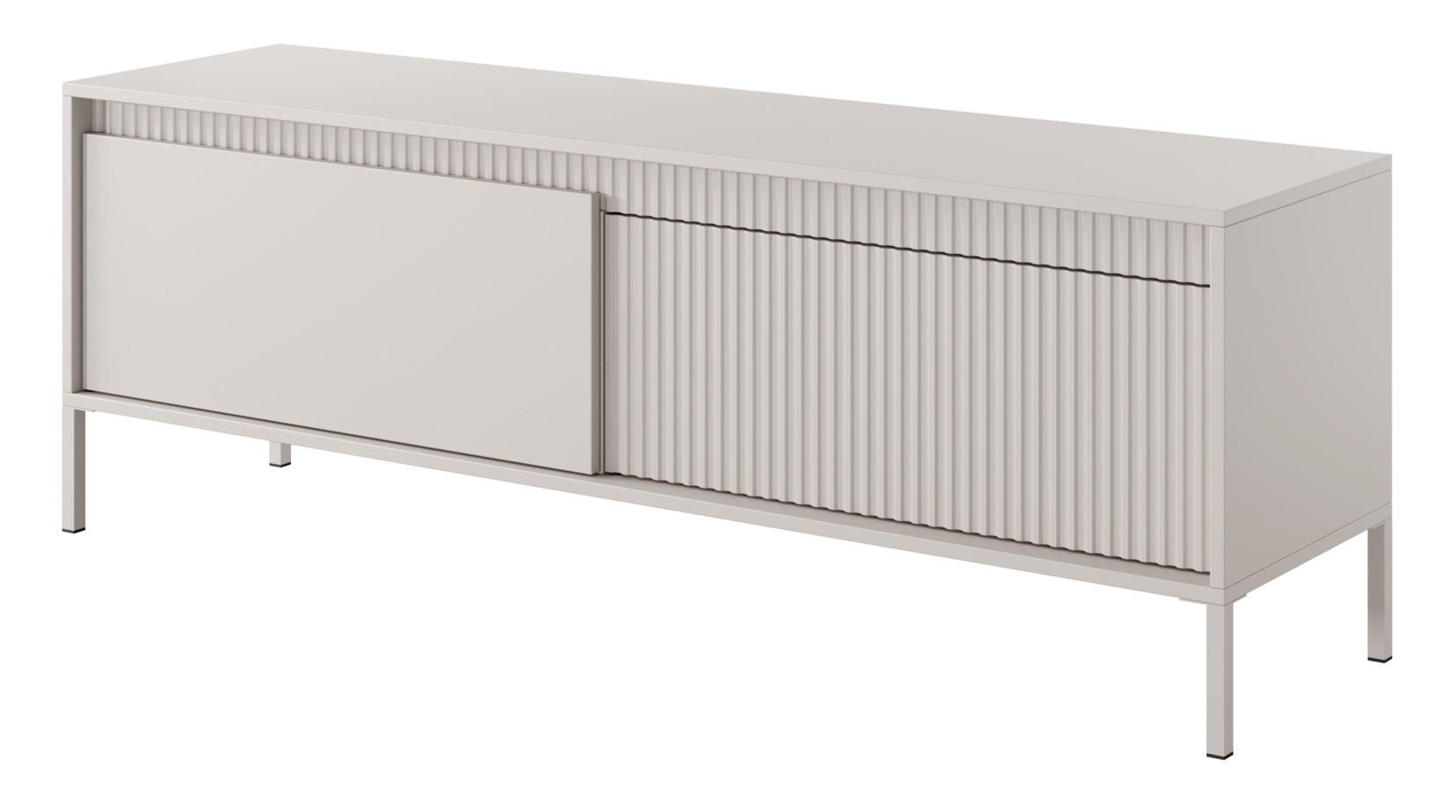 TV-SCHRANK Beige 155 cm Santori auf Beine, 2 Türen - Beige, Holz (154/53/40cm) - Emporius