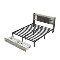 BETT 140/200 cm DE-32888 mit LED und Stauraum Schwarz - Schwarz, Holzwerkstoff (140/200cm) - ComfortXL