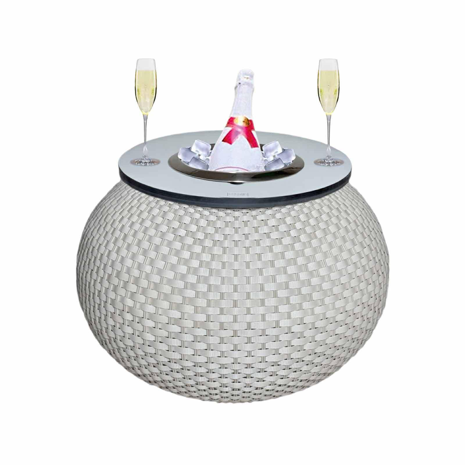 BEISTELLTISCH MIT EDELSTAHL-KÜHLER Milano Champagner 40 cm - Champagner, Kunststoff (55/55/40cm) - COOTAB Cooler Table