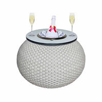 BEISTELLTISCH MIT EDELSTAHL-KÜHLER Milano Champagner 40 cm - Champagner, Kunststoff (55/55/40cm) - COOTAB Cooler Table
