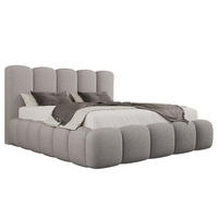 POLSTERBETT TEDDY 140x200 cm in Grau mit Metalllattenrost, Bettkasten, gepolstertes Kopfteil Bouclé-Stoff - Grau, Holz/Textil (140/200cm) - EMLAR Home