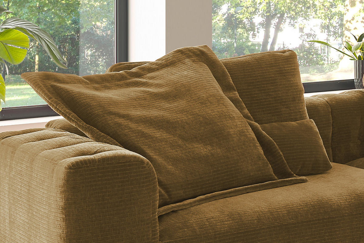 FLATTERKISSEN GROSS SEPHI Cord - Braun, Textil (95/95cm) - KAWOLA
