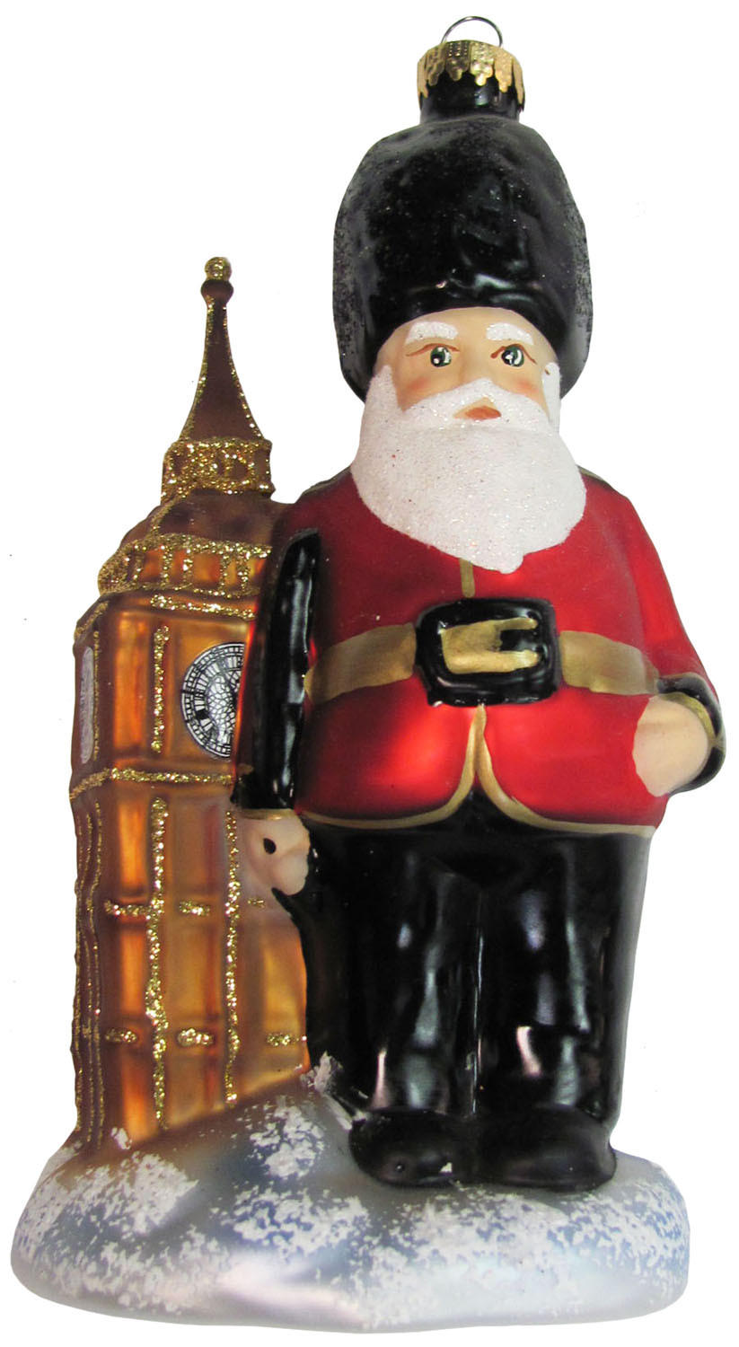 CHRISTBAUMSCHMUCK Britischer Kings Guard Santa Mehrfarbig 13cm (Glas / 1 Stk.) - Multicolor, Glas (9/13/9cm) - Krebs Glas Lauscha