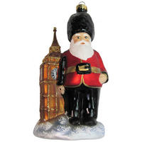 CHRISTBAUMSCHMUCK Britischer Kings Guard Santa Mehrfarbig 13cm (Glas / 1 Stk.) - Multicolor, Glas (9/13/9cm) - Krebs Glas Lauscha