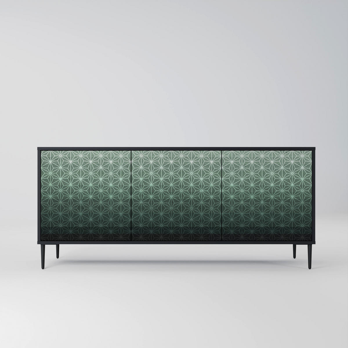 SIDEBOARD ORNAMENTAL GLIMMER, Eicheneffekt, 164,5x42x77,5 cm, 3 Türen - Eichefarben/Buchefarben, Holzwerkstoff/Buchenholz (164.5/77.5/42cm) - SpaceRebels