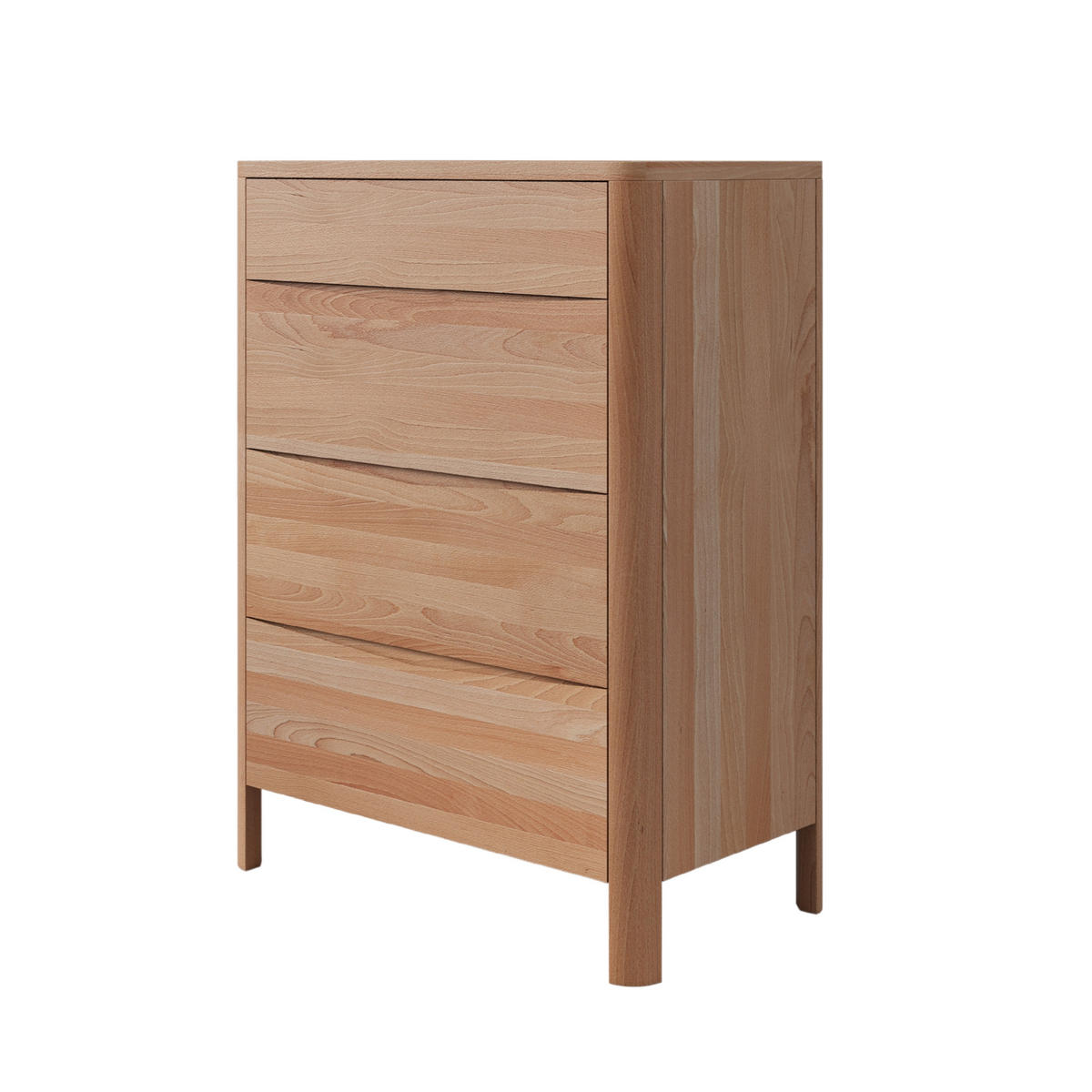 HOLZKOMMODE Modena Low 80, Naturfarben - Buchefarben, Holz/Buchenholz (80.4/106.3/45cm) - Visby