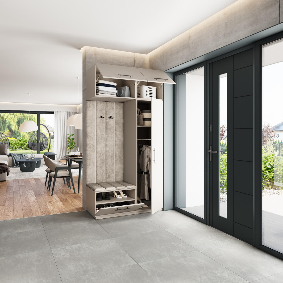 GARDEROBENSCHRANK REMA 120/240/60 cm Modern Kaschmir - Kaschmir, Holzwerkstoff (120/240/60cm) - MASSENO