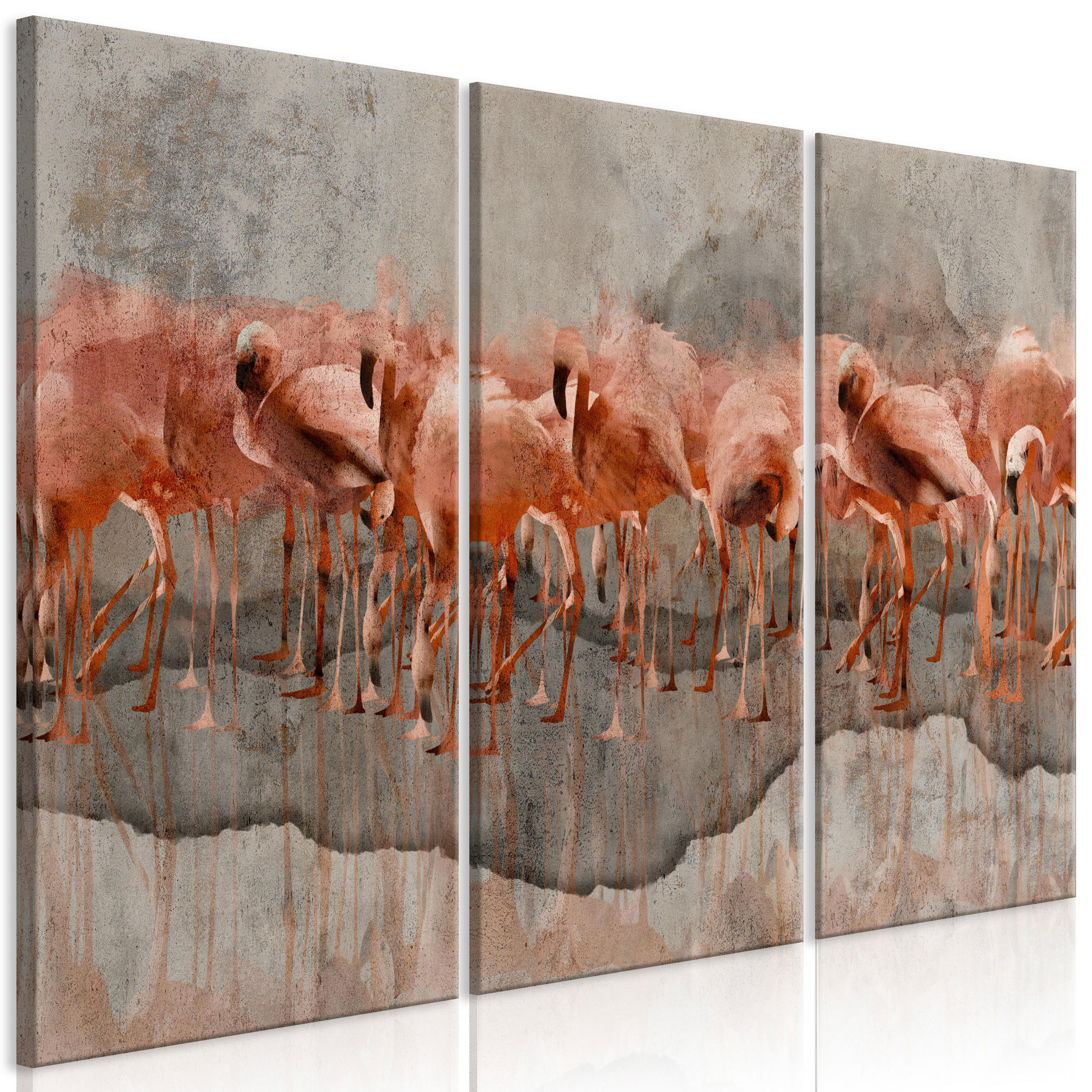 KUNSTDRUCK Grau 90/60 cm - Pink/Grau, Textil (90/60cm) - KUNSTLOFT
