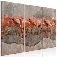 KUNSTDRUCK Grau 90/60 cm - Pink/Grau, Textil (90/60cm) - KUNSTLOFT