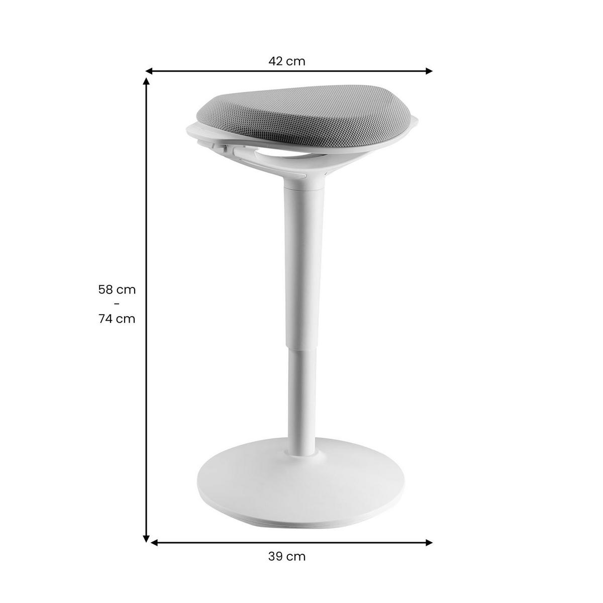 BÜROHOCKER ASTORIA - Grau, Textil (42/73/38cm) - CARO-Möbel