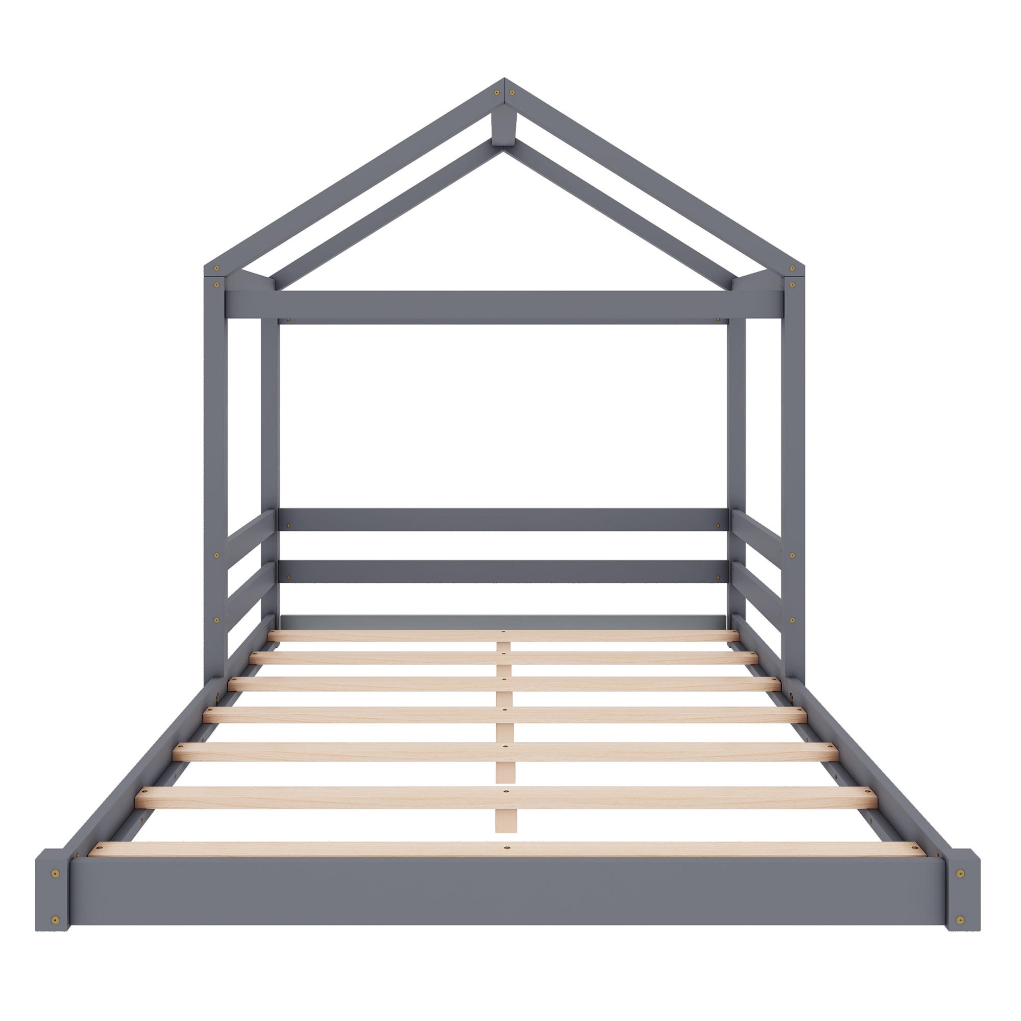 HAUSBETT Kiefernholz 140/200 cm Grau - Grau, Holz - Raumix