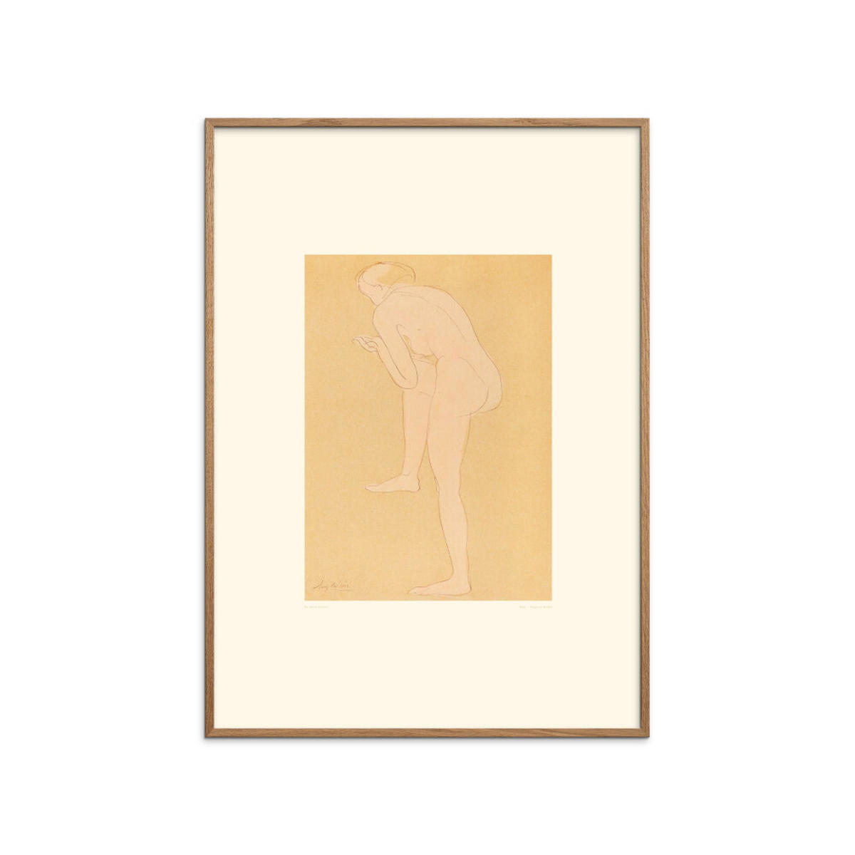 POSTER mit Rahmen Arch Atelier - Auguste Rodin - Eichefarben/Orange, Holz/Papier (30/40cm) - Poster&Frame