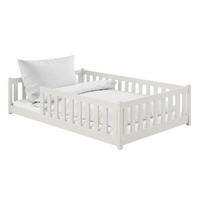 BODENBETT 120x200 cm in Baumwolle - Beige, Holz (120/200cm) - Kids Collective