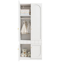 GARDEROBENSCHRANK Kleiderschrank mit Doppeltüren, Schubladen, Push-to-Open & Stauraum Weiß 1 Set MDF/HDF - Weiß, Holzwerkstoff/Metall (80/200/50cm) - EVRYAE