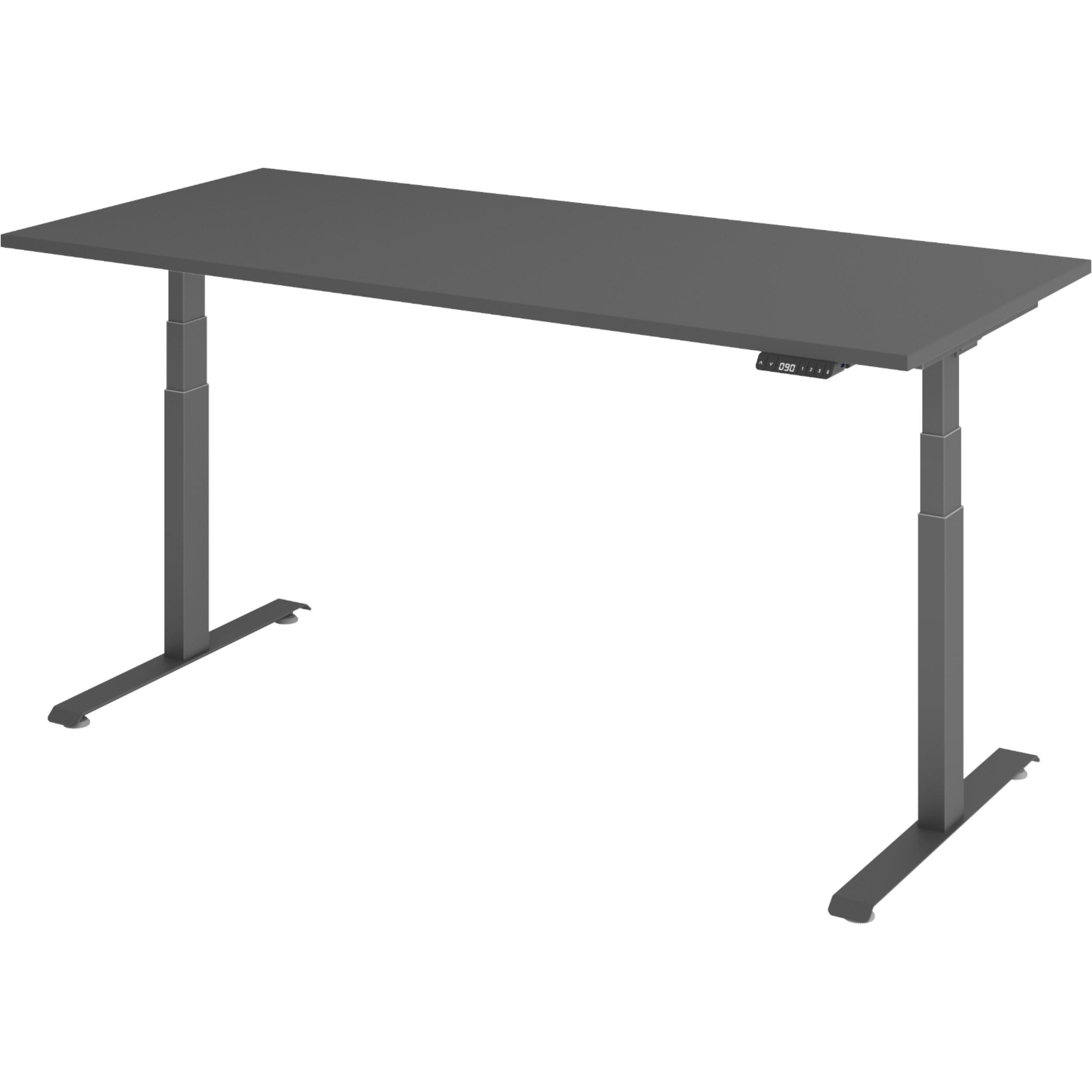 bümö Schreibtisch Graphit, Graphit 180x74x80 cm