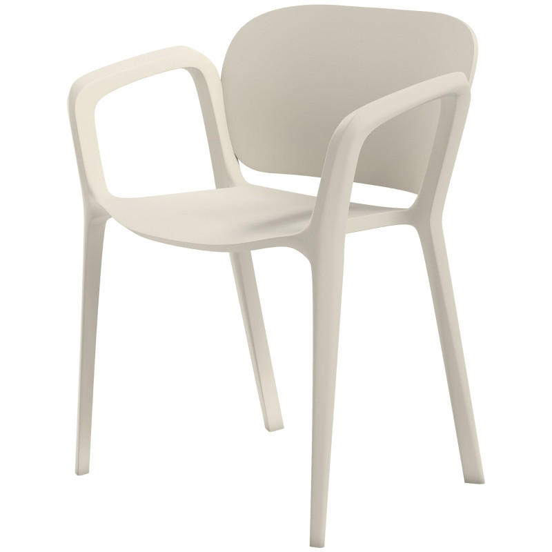 GARTENSTUHL 4er Set Kunststoff Armlehne 120 kg - Weiß, Kunststoff (60/75/56cm) - LEBENLANG