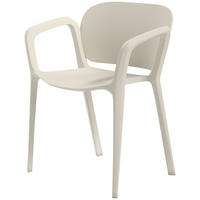 GARTENSTUHL 4er Set Kunststoff Armlehne 120 kg - Weiß, Kunststoff (60/75/56cm) - LEBENLANG