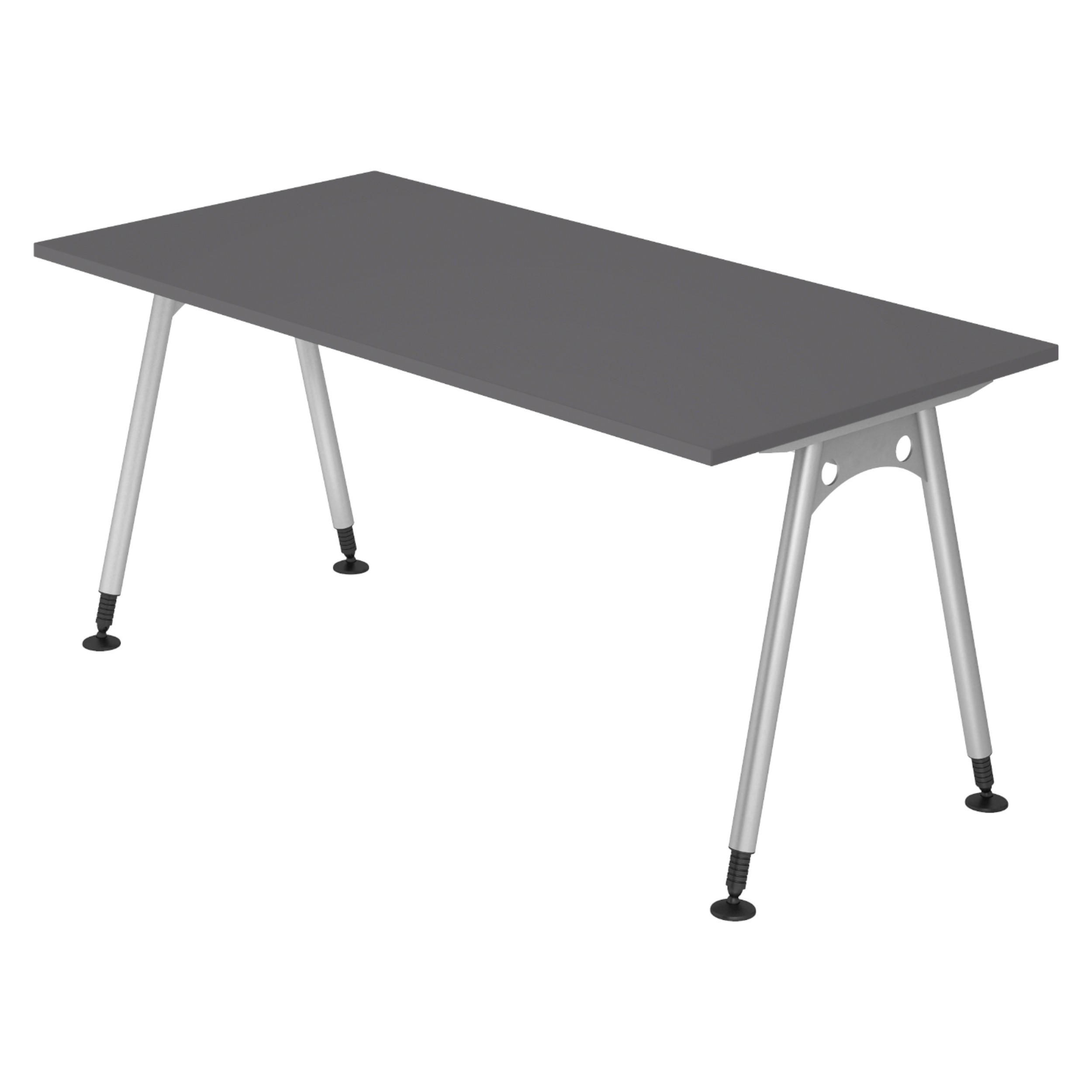 SCHREIBTISCH Serie-A 80/160/74 cm in Graphitfarben - Graphitfarben, Holzwerkstoff (80/160/74cm) - bümö
