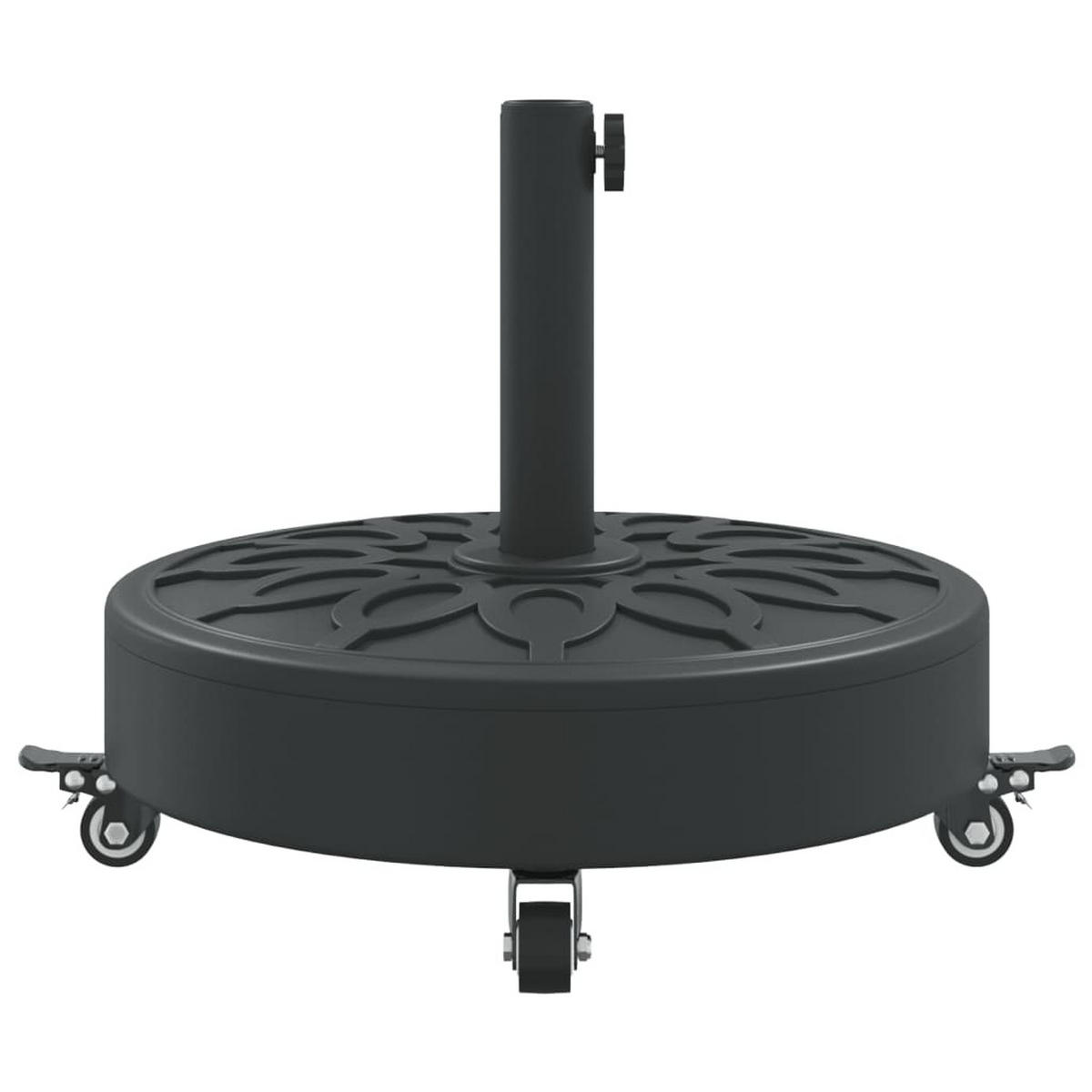 SONNENSCHIRMSTÄNDER Mit Rollen Für Ø38/48 Mm Mast 27 Kg Rund - Schwarz, Kunststoff (45/45cm) - vidaXL