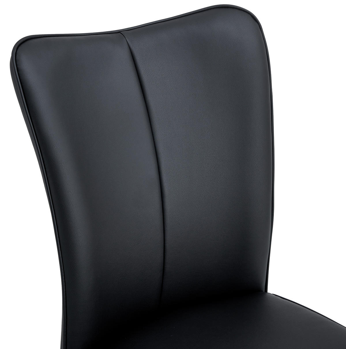 ESSZIMMERSTUHL 2er-Set PU-Leder Schwarz Metall - Schwarz, Metall (44/89/45cm) - Meubliv