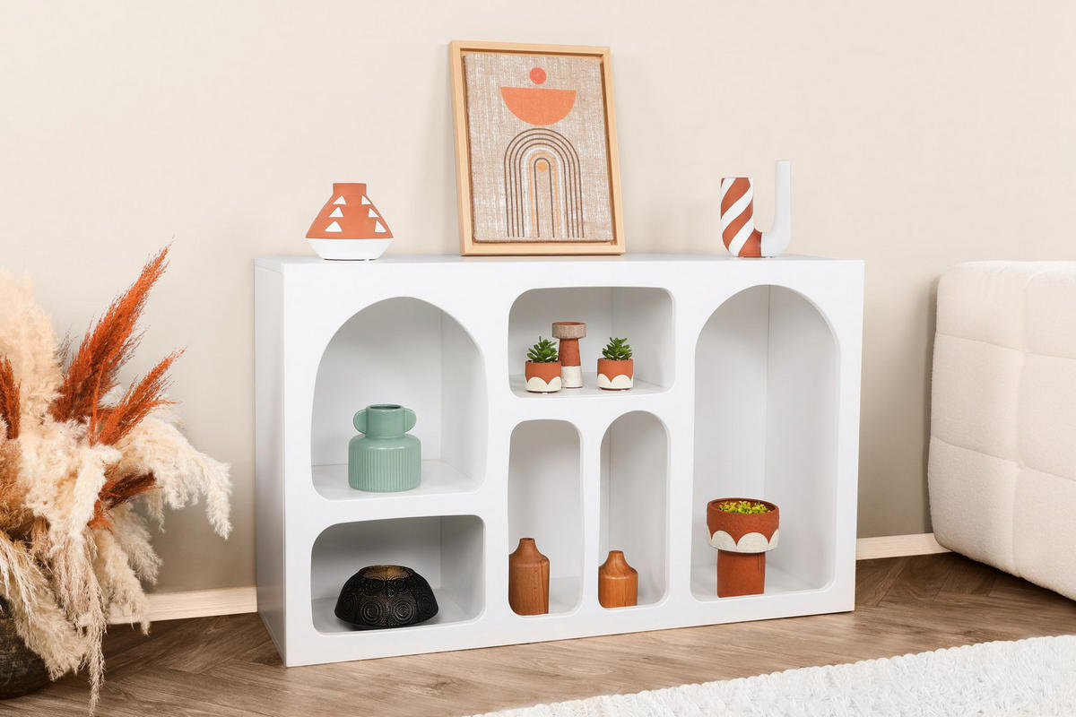BUFFETSCHRANK liva weiss - Weiß, Holz (37/74/120cm) - Habitat Garten