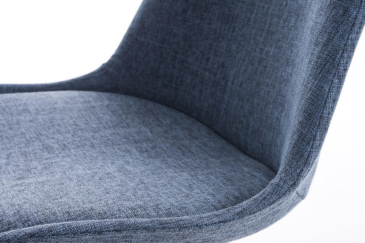 STUHL Stoff blau - Blau/Schwarz, Holz/Textil (47/84/59cm) - CLP