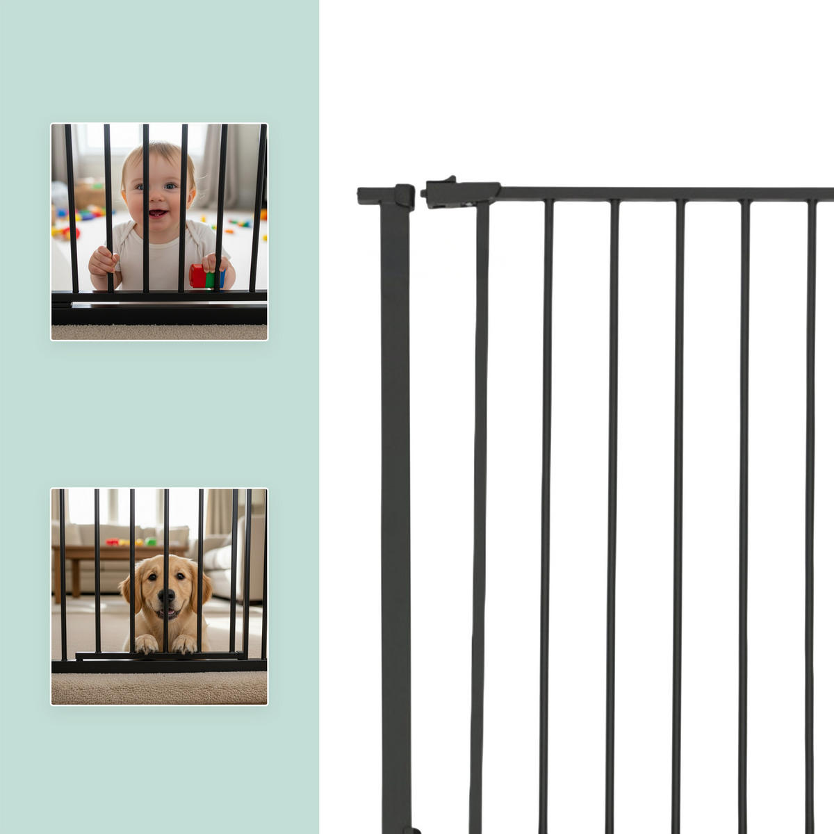 TREPPENSCHUTZGITTER - Schwarz, Kunststoff/Metall (80/1cm) - Relaxdays