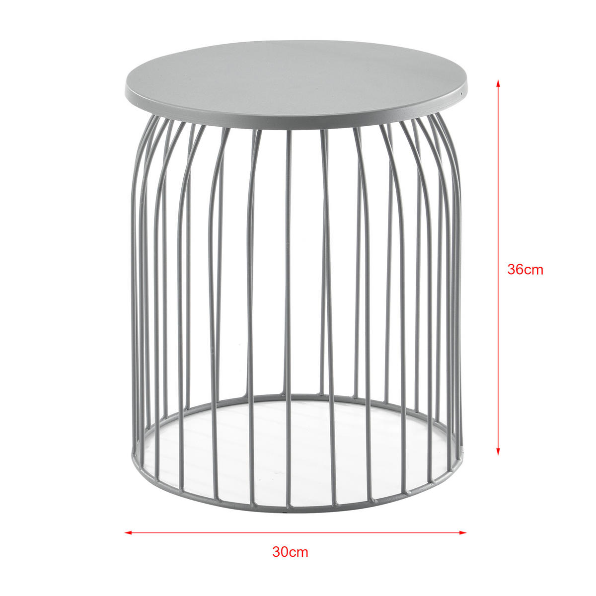 BEISTELLTISCH Amherst 3er Set - Hellgrau, Metall (40/40/46cm) - [en.casa]