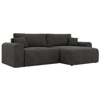 ECKSOFA NEKSON L - Dunkelgrau Velvet - Dunkelgrau/Schwarz, Kunststoff/Textil (274/152cm) - MKS