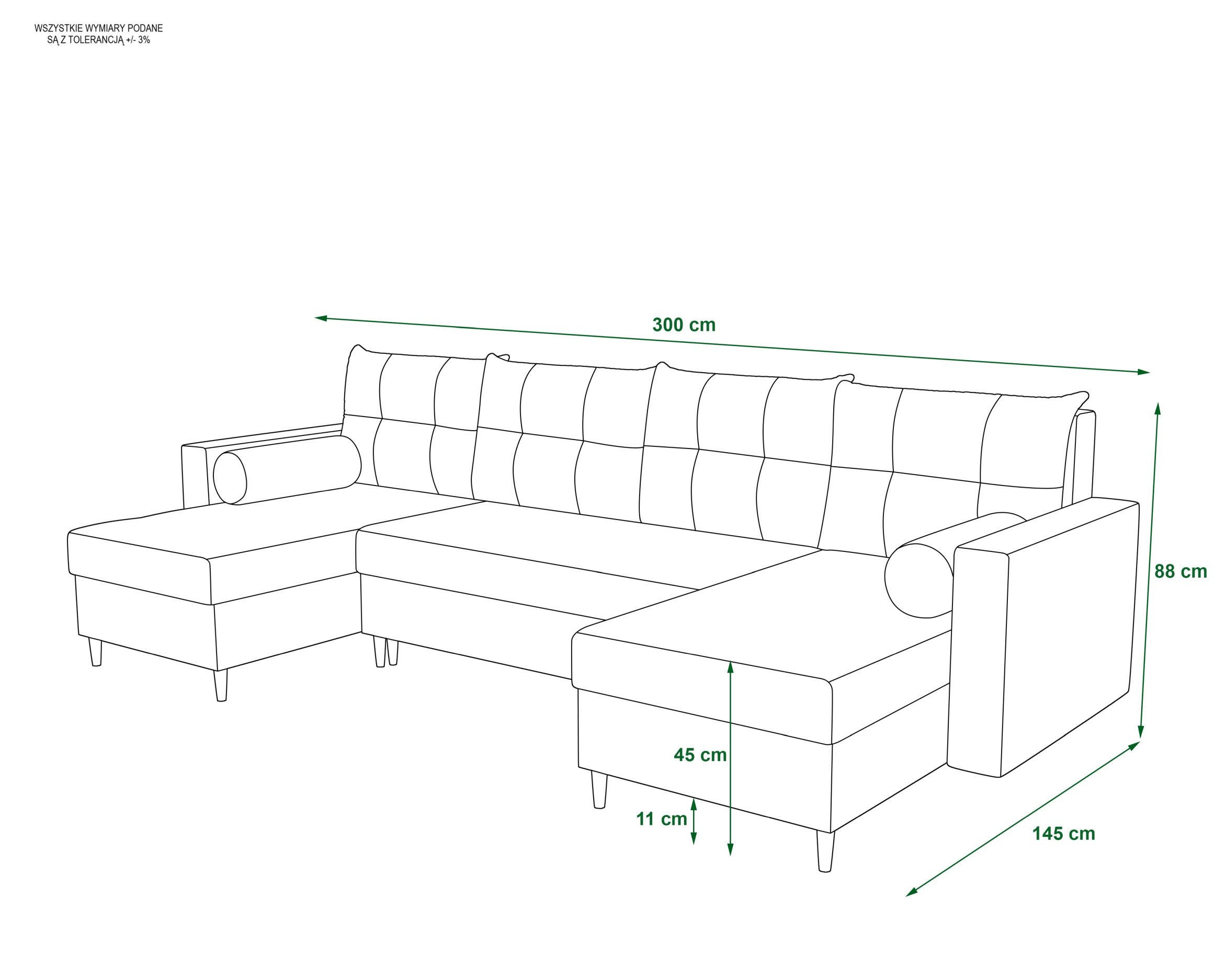 Thumbnail - Bedante Ecksofa, Dunkelgrün, Textil, 300x88x145 cm, Wohnzimmer, Sofas & Couches, Wohnlandschaften, Wohnlandschaften in U...