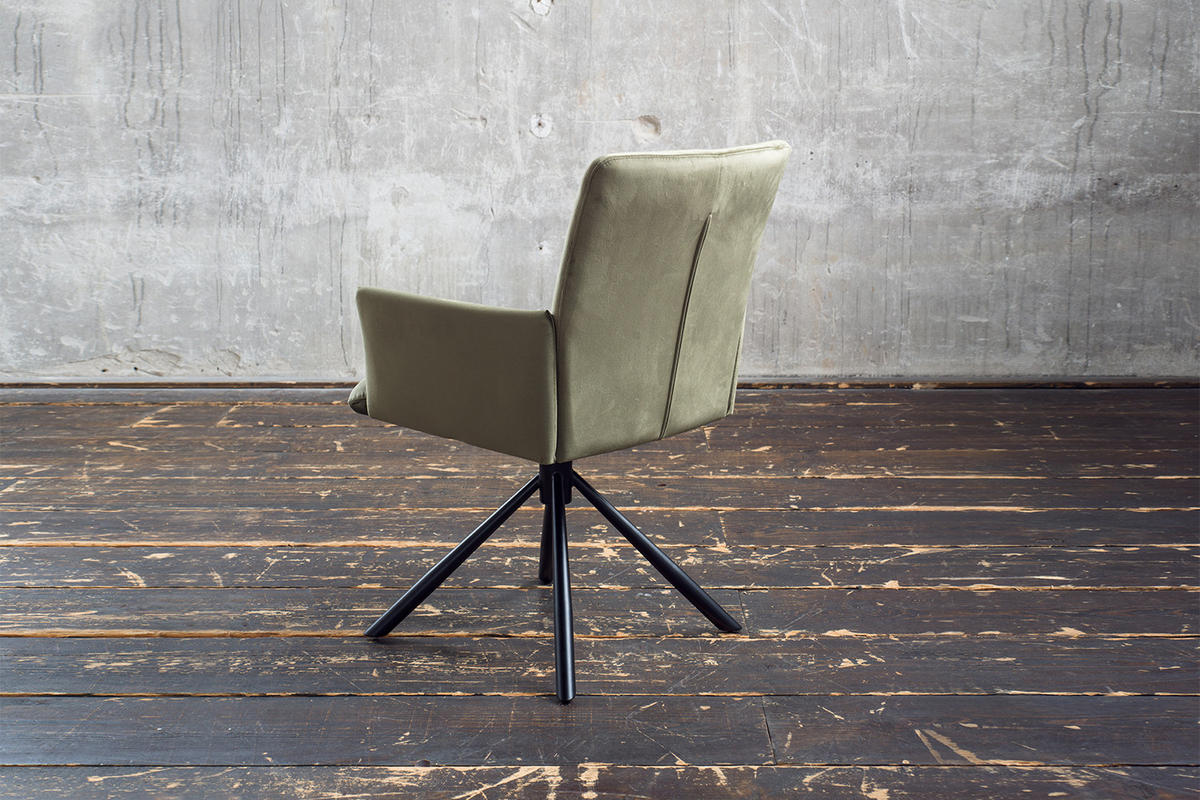 ESSZIMMERSTUHL KYRA Dunkelgrün Velvet - Dunkelgrün/Schwarz, Kunststoff/Textil (64/88/61cm) - KAWOLA